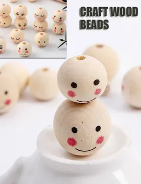 Pcs 20mm Wooden Beads Natural Smile Faces Craft Bulk Large Holes DIY Bracelets Jewelry Making Decorative Spacer Beads - Aliexpress - FashionsVida