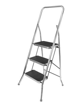 Klapp-Trittleiter, Alu, 3 Stufen silber schwarz