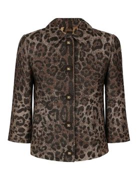 Giacca jacquard leopardata