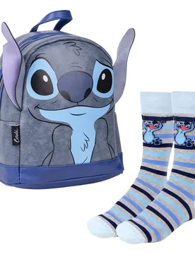 Ensemble De Design Avec Sac à Dos à Oreilles Et Chaussettes Rayées Stitch 5l Blue One Size unisex