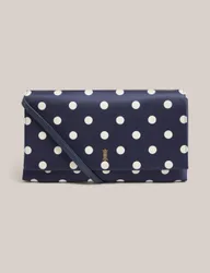 Spot Print Clutch Bag Navy Mix female
