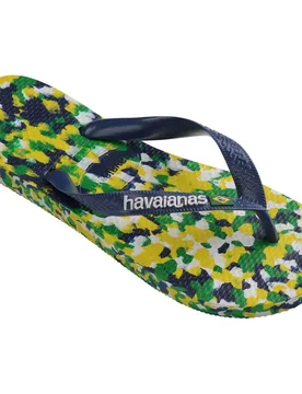 Mens Brasil Camo Patterned Flip Flops In White/blue - Size 11-12 (Uk Shoe) - Havaianas - FashionsVida