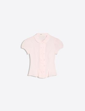 Chemise À Manches Courtes Col Claudine Xs Rose