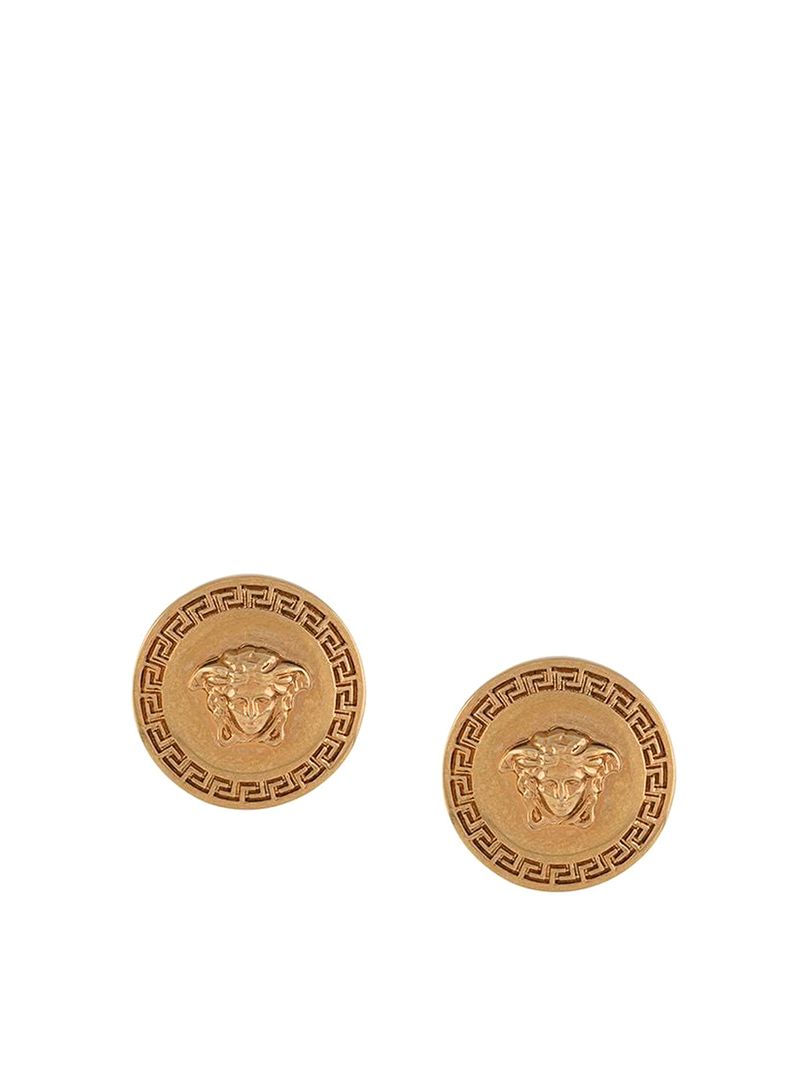 Orecchini circolari con testa di medusa