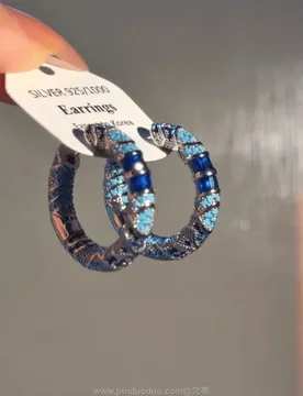New Arrival Luxury Elegant Bohemian Blue Zircon Enamel Hoop Earrings For Women Fashion Simple Geometry Jewelry Gifts - Aliexpress - FashionsVida