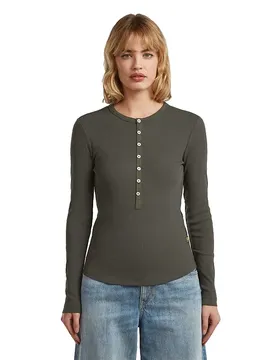 Maglietta A Maniche Lunghe Henley Asfalt S