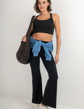 The Buttery Soft Flared Leggings Black female - Pour Moi - FashionsVida