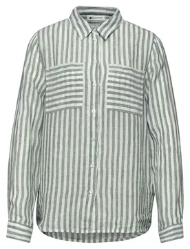 SOL_LTD QR Striped shirtcollar female