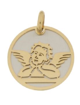 Ciondolo Angelo Oro Giallo Bianco GL101415