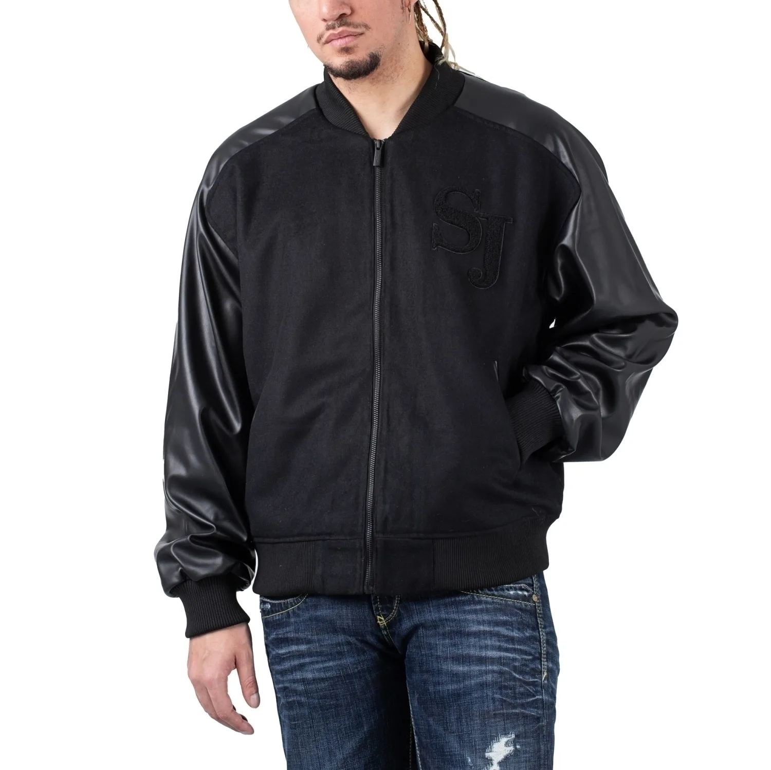 Monogram Logo College Jacket Black S Herren - Sean John - FashionsVida