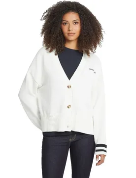 Jeans Cardigan J Emb Warm White XS - Guess - FashionsVida