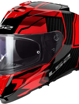 Casco Integrale Moto FF800 STORM 2 TRACKER Nero Rosso taglia XL - LS2 - FashionsVida