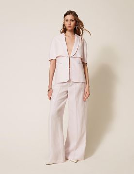 Pantalon ample en lin mélangé