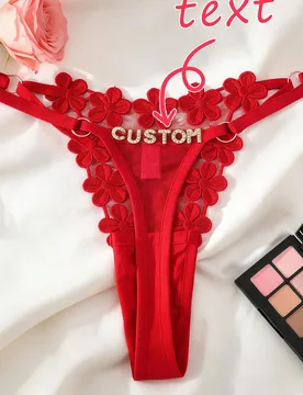 Bragas sexys personalizadas para mujer, lencería con nombre personalizado en letras doradas/plateadas, adecuadas como regalo de San Valentín, Navida - Shein - FashionsVida