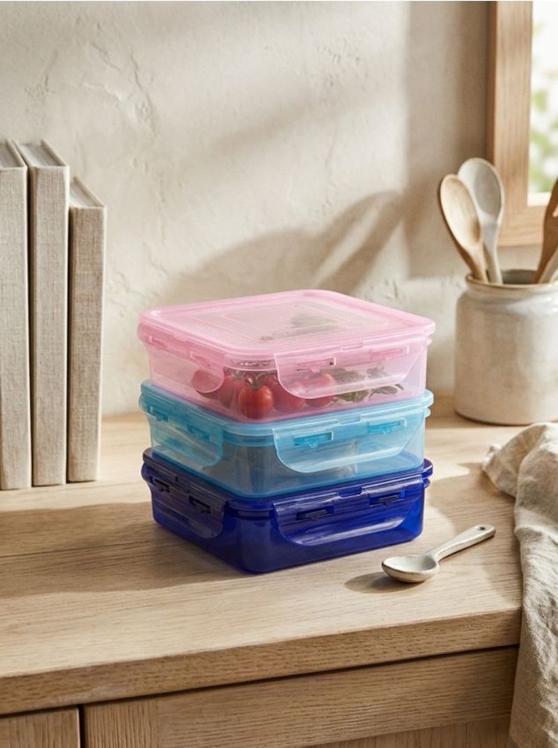 Contenitori per alimenti 3 pezzi - multicolor