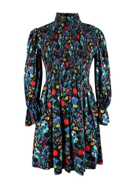 Catri Shirred Mini Dress - Borgo De Nor - FashionsVida