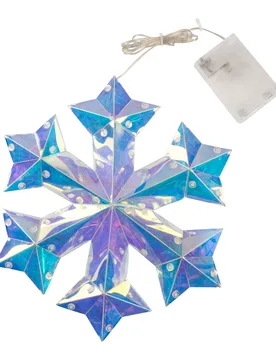 LED-Hänge-Deko "Schneeflocke Prisma" transparent - viva domo - FashionsVida