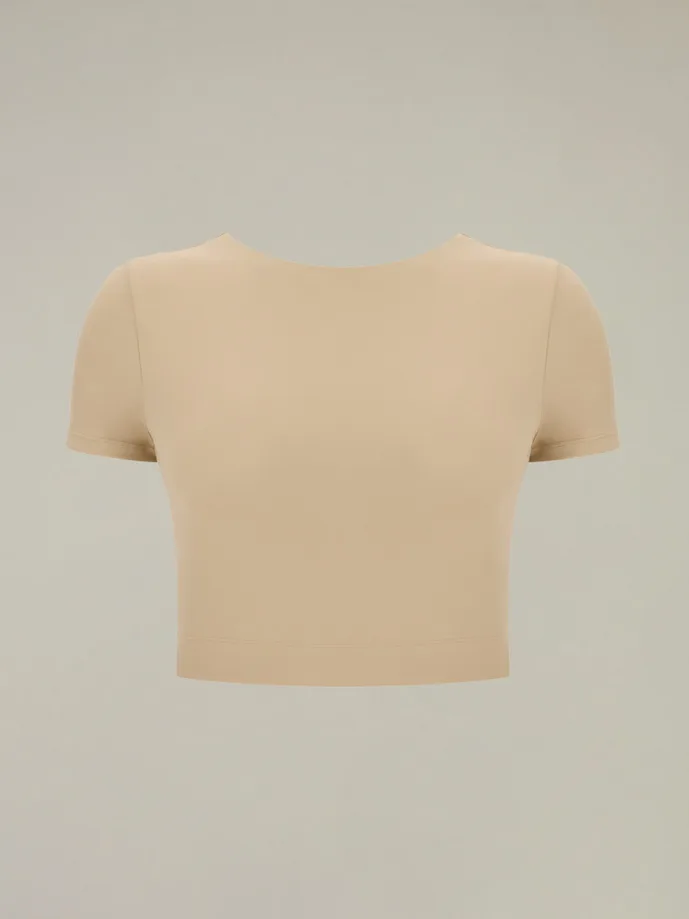 Top cropped emily donna beige - Macron - FashionsVida