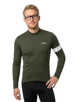 Maglia A Maniche Lunghe Core Thermal Dark Green / White