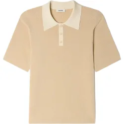 Polo de hombre de manga corta con cuello abotonado en contraste