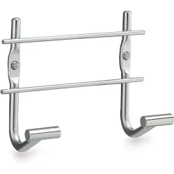 Percha doble de baño para atornillar con gancho en cono liso