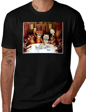 CATS PARTYING : Vintage Art Painting by louis Wain Print T-Shirt Plus Size Solid Color T-Shirt - Aliexpress - FashionsVida