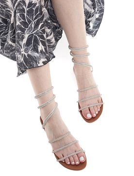 Sandali bianchi con strass PRE9300 36