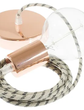 Cables Suspension Luminaire Rd54 Stripes 2 M Diy Anthracite / Copper One Size - Creative - FashionsVida