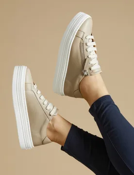 Leather Flatform Trainers Black female - Jones Bootmaker - FashionsVida