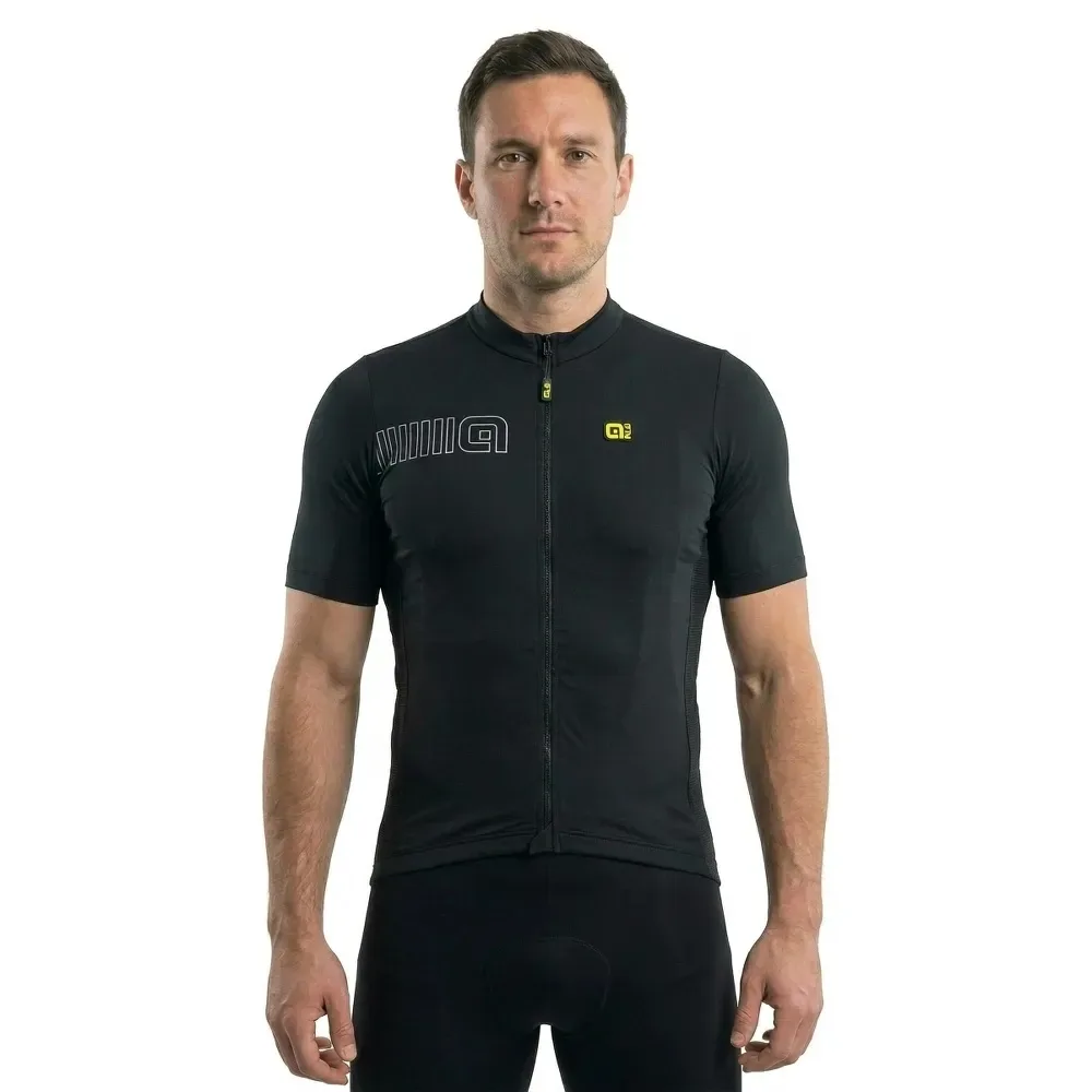Maglia A Maniche Corte Solid Color Block Black - Ale - FashionsVida