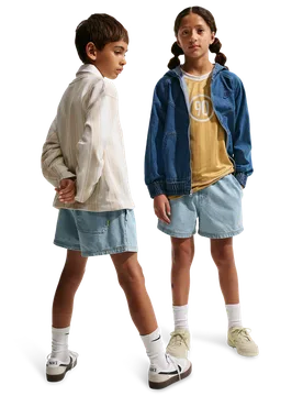 NSW Kid's Shorts - Blue - Size L - Cotton Twill - Blue - Size: Large - Nike - FashionsVida