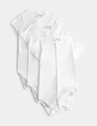 Pack Pure Cotton Bodysuits (7lbs-16 Yrs) White unisex