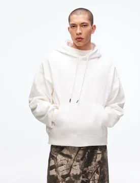 Sweat Capuche Xs Blanc - Bershka - FashionsVida