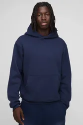 Herren Basic Regular Fit Kapuzenpullover zum Überziehen Navy Größe Small