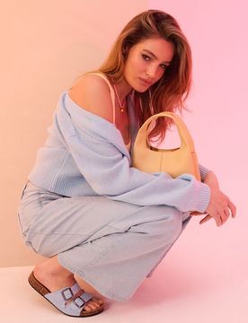 Jeans wide leg comfort a vita media - blu