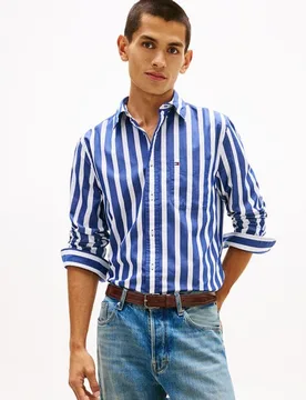 Camisa de caballero estampada de popelín - Tommy Hilfiger - FashionsVida