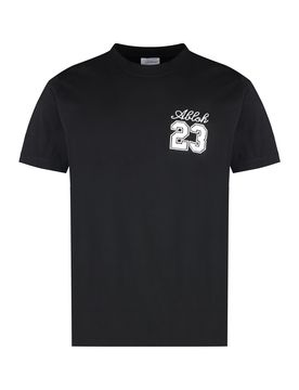 Cotton T-shirt with Logo 23 Embroidery