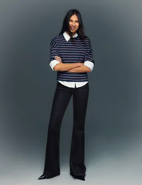 Jeans Flare Split 42 Marine - Bershka - FashionsVida