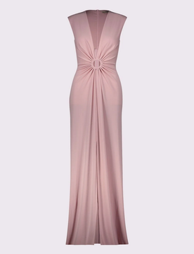 Abito con scollo a v donna rosa
