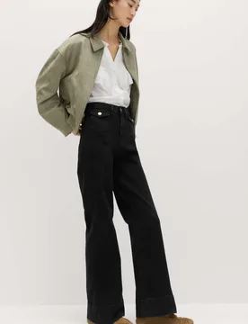 High Waisted Patch Pocket Flared Jeans Black female - M&S - FashionsVida