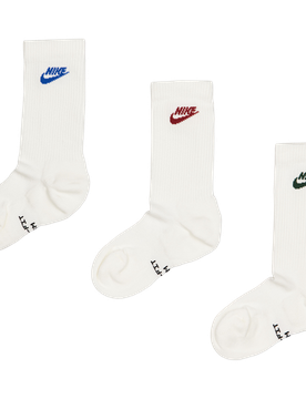 Elevated Crew 3 Pack Unisex Socken - Weiß - Größe 46 - 50 - Baumwolle White 46 - 50