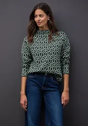Cosy Jacquard Pullover female Grün