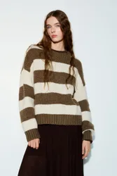 Chunky Knit Striped Sweater (Size: )