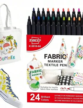 Flyesea Nuevo Set de 24/36 piezas de Marcadores de Tela de Doble Punta, 8 piezas de Nuevos Marcadores de Tela UV, Brilla Bajo Luz UV, Set de Marcadore - Shein - FashionsVida