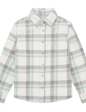 Camicia A Maniche Lunghe 1033806 Off White Grey Check 140 cm