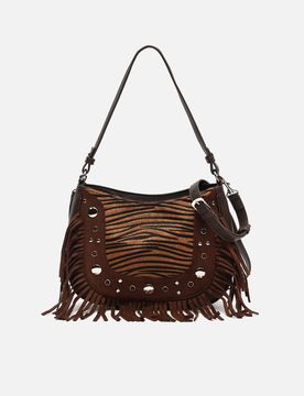 Catrina-1 sac à épaule imprimé animalier avec bandoulière amovible et détails métalliques