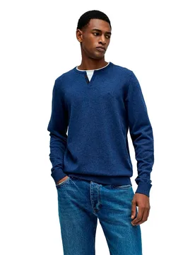 Pull 21009511 Regular Fit Medium Blue V2 M - Salsa Jeans - FashionsVida