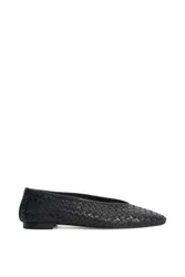 Women's 'Henlee' Leather Ballet Pumps in Black Size: 3 - Black - Size: 3