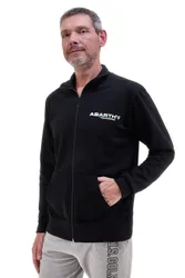 Felpa nera full zip 100% cotone AH002ZP XL