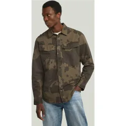 Camisa de hombre estilo camuflaje de corte regular y manga larga